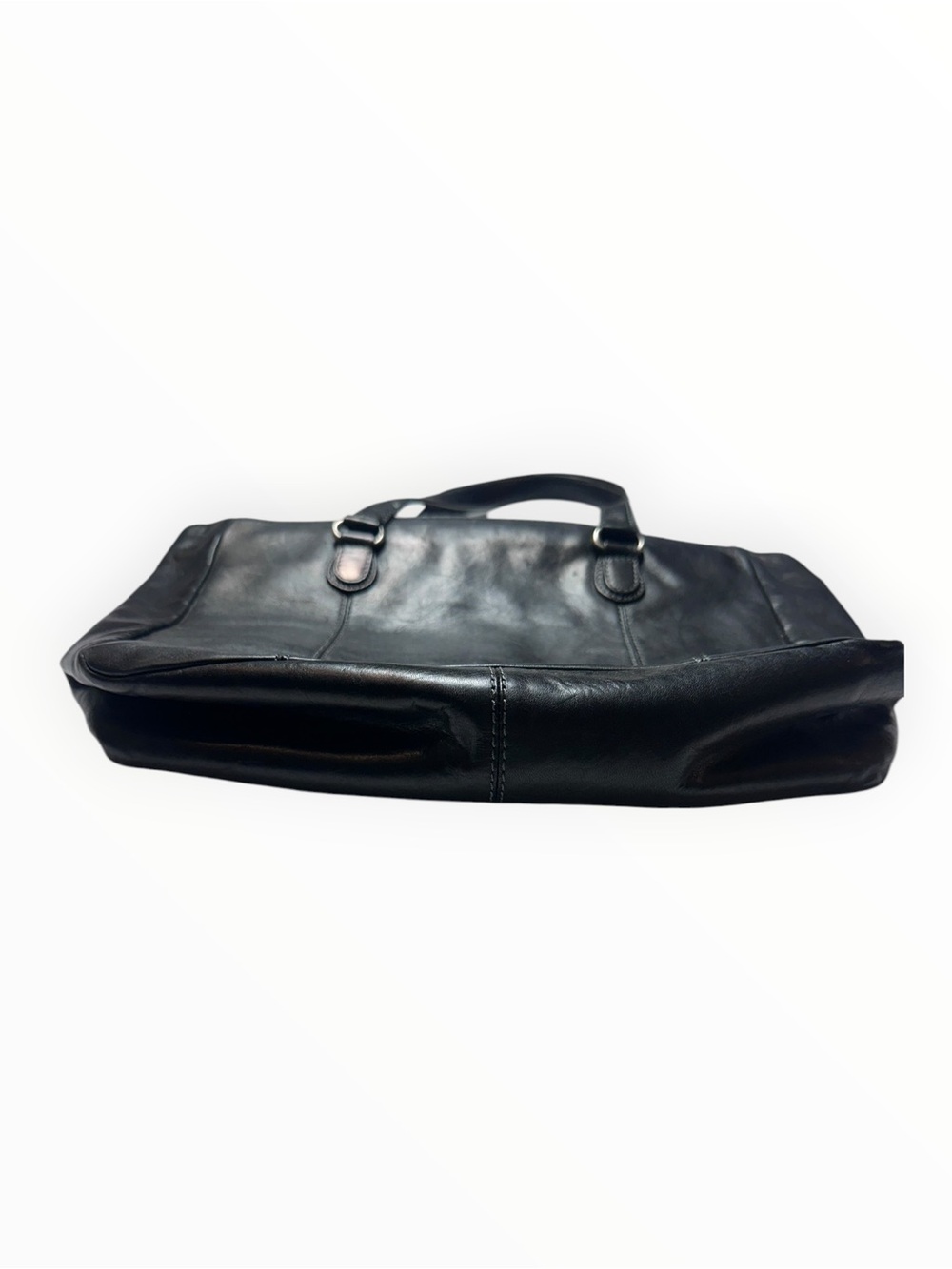 Timeless black leather tote from Adrienne Vittadini. Smooth leather - Picture 5 of 11